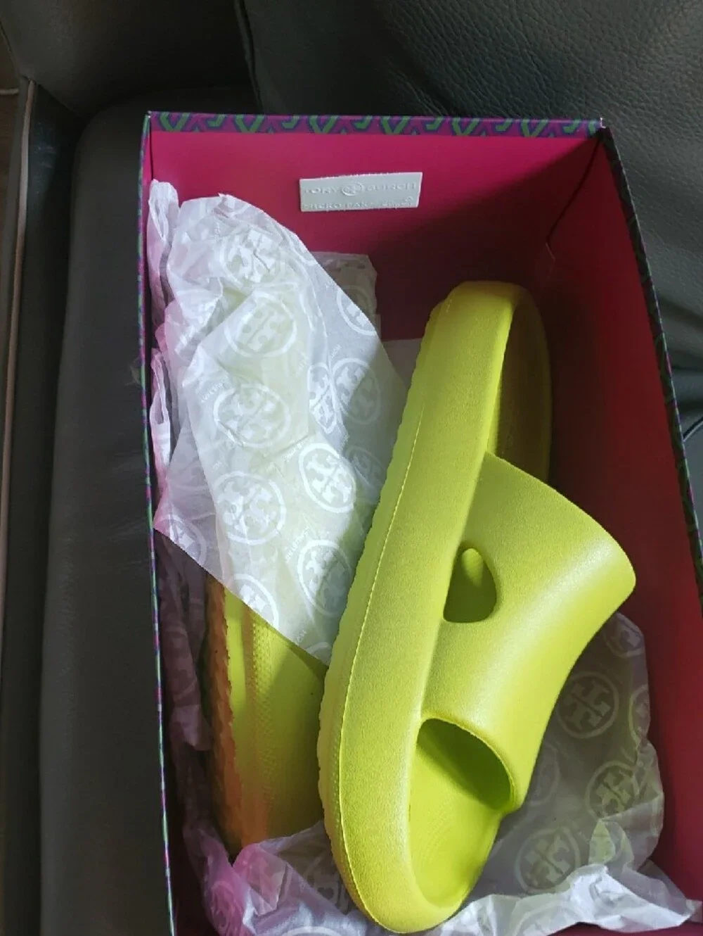 Tory Burch bright chartreuse